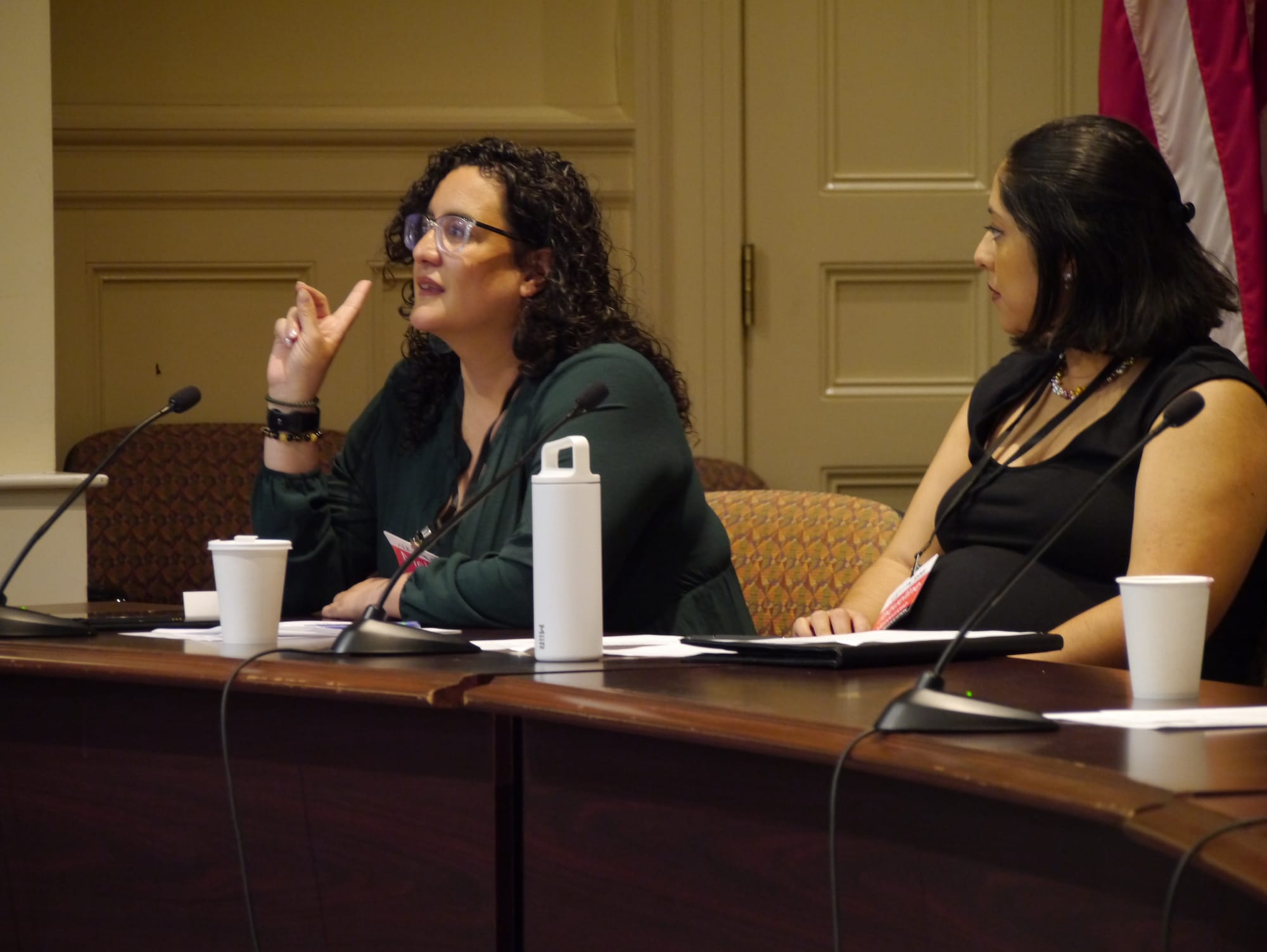 UMass Boston Associate Professor Melissa Colon addresses the audience.
