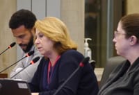 BPS Superintendent Mary Skipper addresses the Council. Looking on are educational consultant Colin Rose and Monica Hogan, BPS Chief of Data, Information and Systems Improvement.