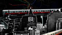 A still image from the documentary Removed: Black Erasure in Boston showing Orange Line trains against the Boston skyline.