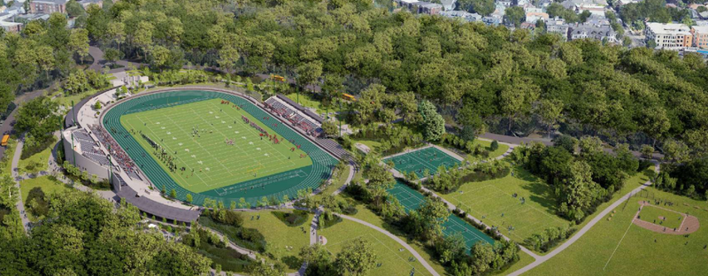 Rendering showing a revised White Stadium plan
